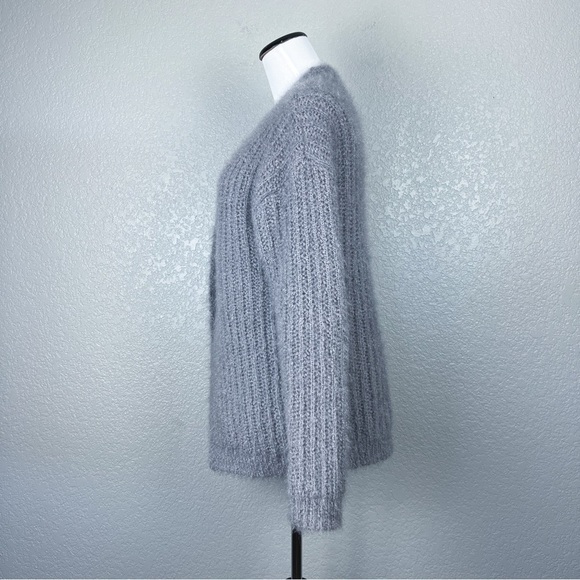 POL Shimmer Silver Gray Open Front Cozy Cardigan Sweater S - EUC, Knit, Metallic - Picture 4 of 10